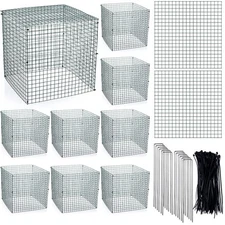 10 Pack Small Wire Plant Protectors Square Plant Protectors from Animals Mesh...