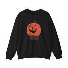 Halloween Pumpkin Sweatshirt  Cozy Fall Apparel, Unisex Crewneck, Spooky ... 