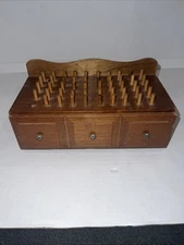 vintage wooden sewing box
