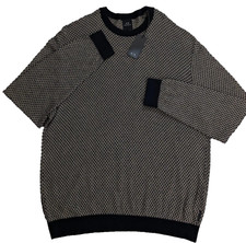 Armani Exchange Geometric Jacquard Crewneck Sweater Men's Sz XL Black Beige