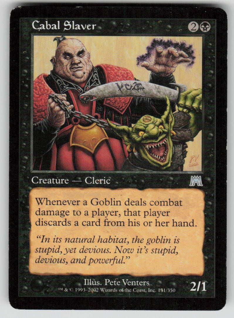Cabal Slaver Uncommon Onslaught 131 MTG Moderately Played