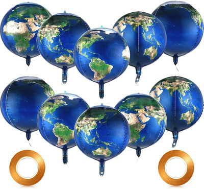 10 Pack 22 Inch Inflatable Earth Globe Balloons Big Blow up World Map Balloons P