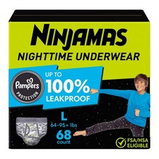 68 Count Pampers Ninjamas Nighttime Bedwetting Underwear Boy - Size 8