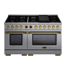 60 in. 7.9 cu. ft. 10 Burners Dual Fuel Range for Natural Gas in Stainless Steel