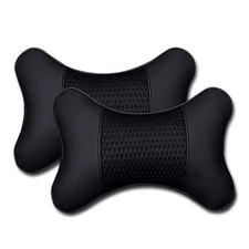 VVHOOY 2 Pack Car Headrest Pillow PU Leather Car Neck Pillow for Driving Seat...