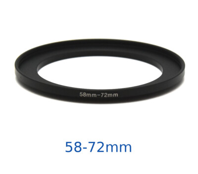 Lens filter adapter ring 58-72mm step-up DSLR Nikon Canon universal professional