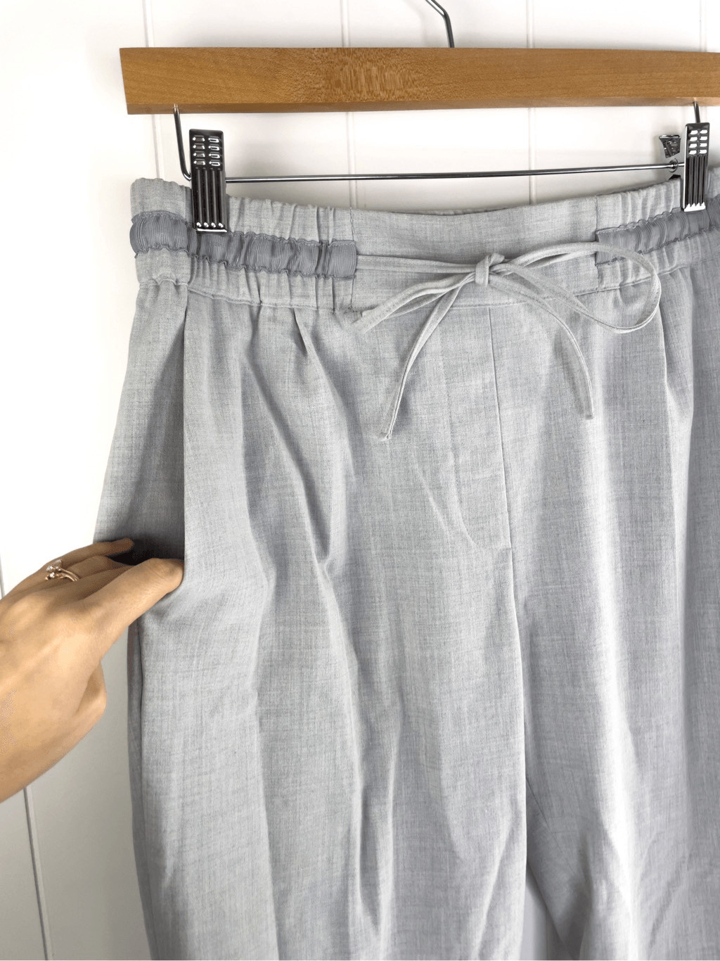 Zara Basic Drawstring Trousers Grey Coquette Work… - image 3