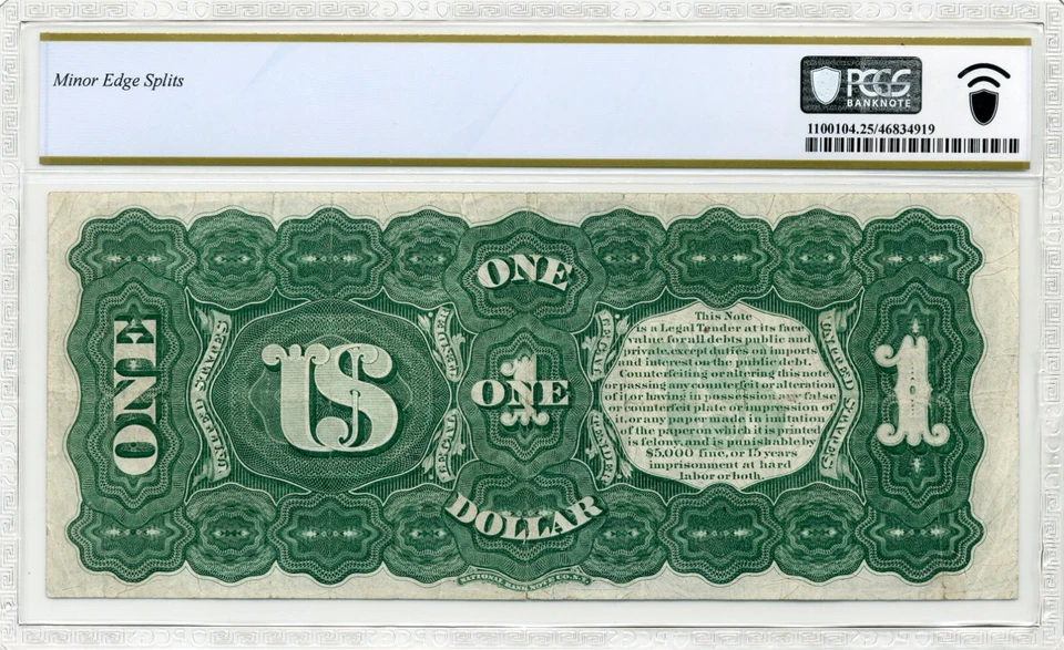 1869 $1 US Note - Legal Tender RAINBOW NOTE - Very Fine, PCGS VF25 - Image 2 of 2