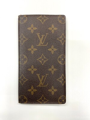Authentic LOUIS VUITTON Monogram Agenda Horizontal Notebook Cover R20008 Brown