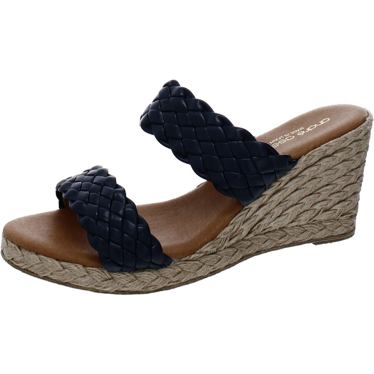 Женские босоножки на танкетке Andr Assous Aria темно-синего цвета 9 средних размеров BM BHFO 2307 22790₽