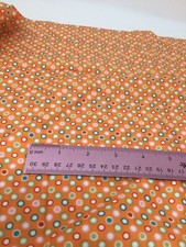 Riley Blake Just Dreamy Fabric My Mind's Eye Orange Polka Dot Aqua 2 Yards F1