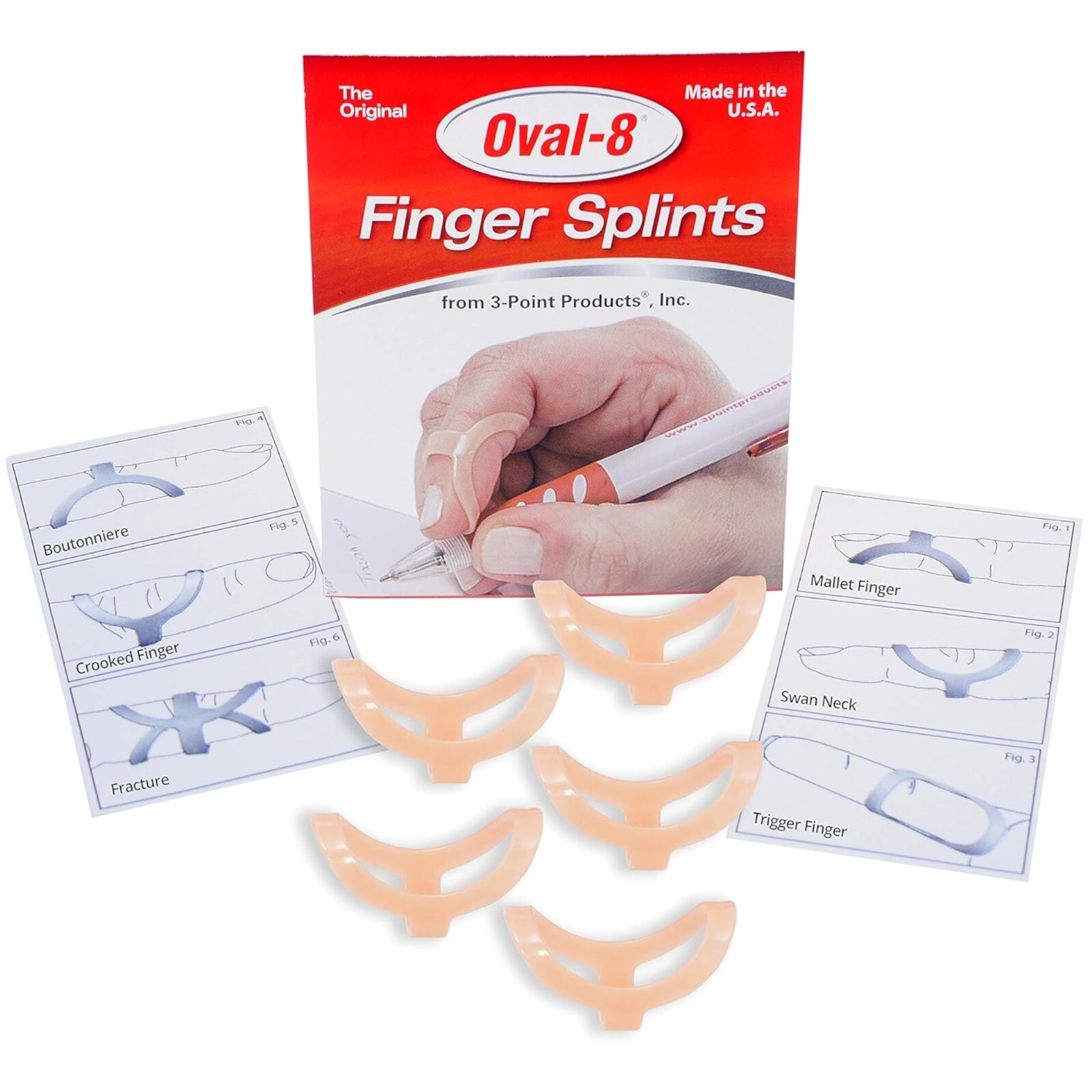 3-Point Products Oval-8 Finger Splints, Support and Protection for Arthritis, Tr