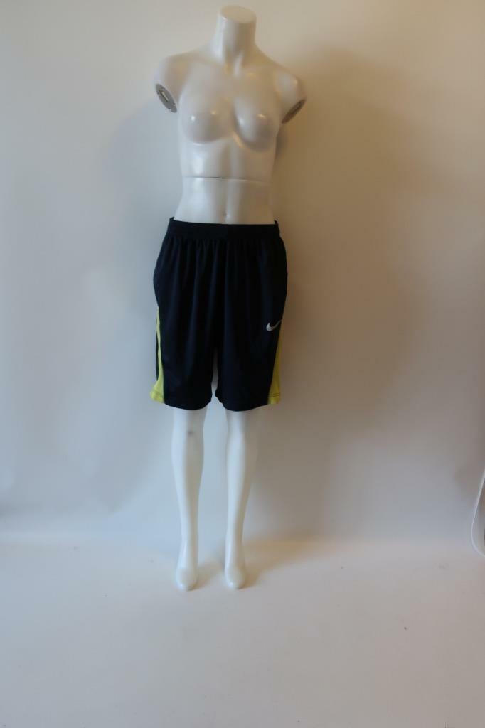 MENS NIKE BLUE NEON YELLOW DRI-FIT DRAWSTRING SHORTS SZ L