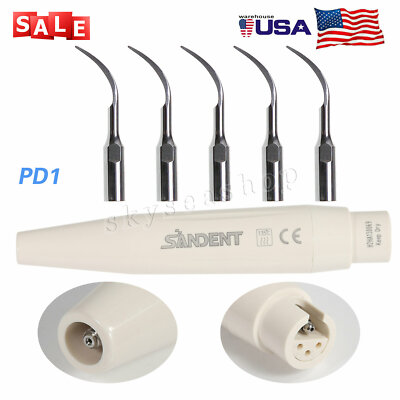 Portable Dental Ultrasonic Scaler Handpiece / 5*Perio Tips PD1 fit DTE SATELEC