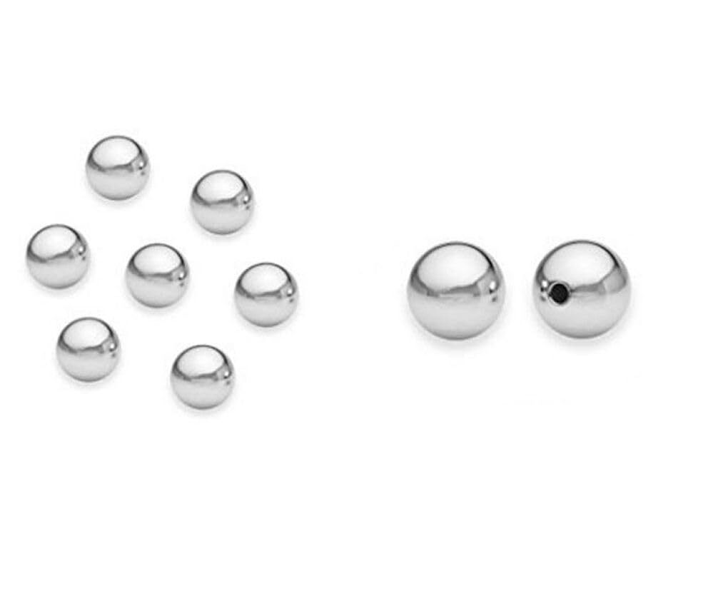 50pcs Authentic 925 Sterling Silver Hypoallergenic Seamless 4mm (0.16 Inch) S...
