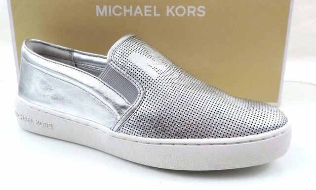michael kors keaton slip on silver