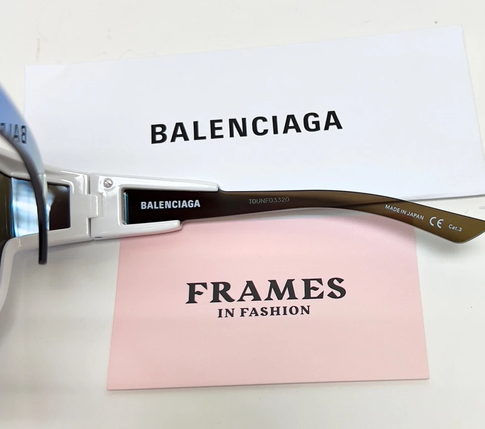 Gafas de sol BALENCIAGA UNLIMITED 0038 blancas azules envolventes espejadas de moda BB0038S Foto 3 de 4