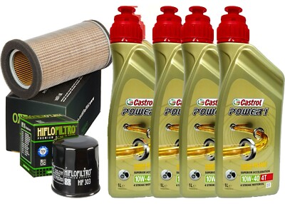INSPEKTIONSSET CASTROL POWER 1 10W40 ÖLFILTER LUFT KAWASAKI ER 500 1996 2000