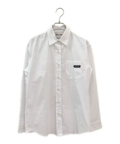 MIU MIU Women´s Logo Patch Blouse Poppin Shirt White Romania Size:36 AMM1/3866