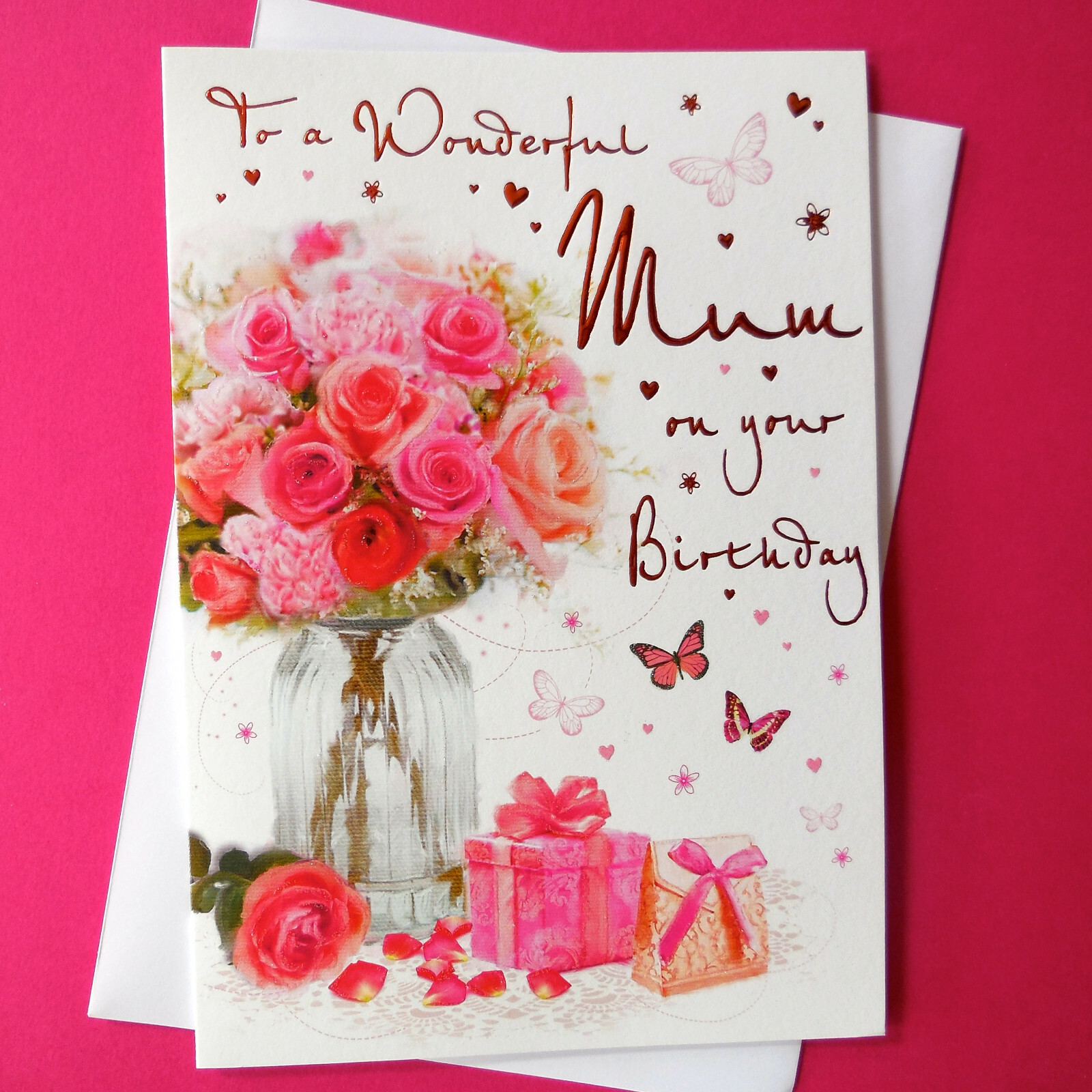 Birthday Card Wonderful MUM With Special Lovely Nice Verse Large 9"" x 6.25""