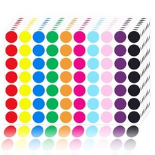 2800 PCS Dot Stickers- 3/4" Color Round Circle Coding Label 10 Colored Dot Stick
