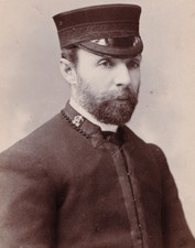 Victorian CDV Photo Man Church Army Uniform Collar Badge Percival London