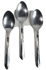 Soup Spoons 3 Count Stainless USA Deco Handle Style 8” Long
