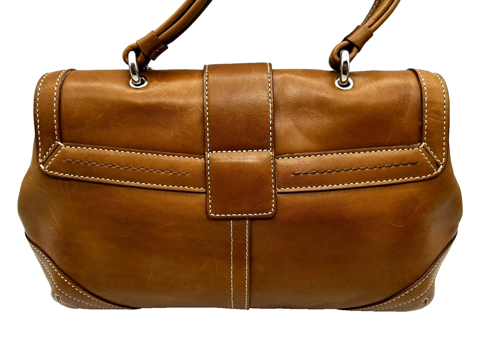 Vintage Coach Mini Soho Women's Tan Leather Top Handle Handbag Satchel HTF - Image 4 of 4