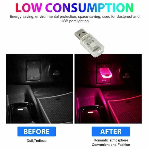2025 LED USB Car Interior Light Neon Atmosphere Ambient I3A7 Accessories K1W5 - Photo 3/12