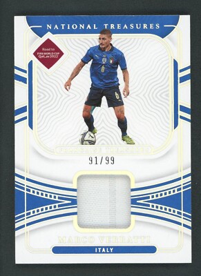 2022 MARCO VERRATTI 91/99JERSEY PANINI NATIONAL TREASURES FIFA ROAD TO WORLD CUP