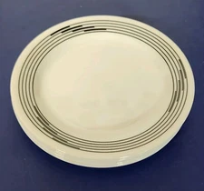 6 Corelle Optic Dessert / Salad Plates 7- 1/4" Black & White Pattern Corning VGC