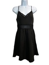 Women’s Summer V-Neck Spaghetti Strap Sleeveless Backless Lace Mini Swing Dress