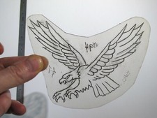 vtg 1960s 70s Tattoo Flash acetate stencil Swooping Eagle signed v2 EA2