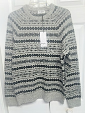 Goodfellow  Co. Men's Standard Fit Jacquard Sweater Gravel Gray Size S NWT