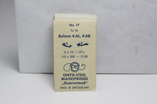 NOS PM Onyx-Steel Watch mainspring No.17 Bulova 4AL 4AB 1R