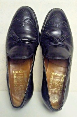 Johnston & Murphy Aristocraft Long Wing Brogue Tassel Loafers Men’s Sz 10 Johnston Murphy Aristocraft Brogue Wingtip Tassel Loafer  main image 4