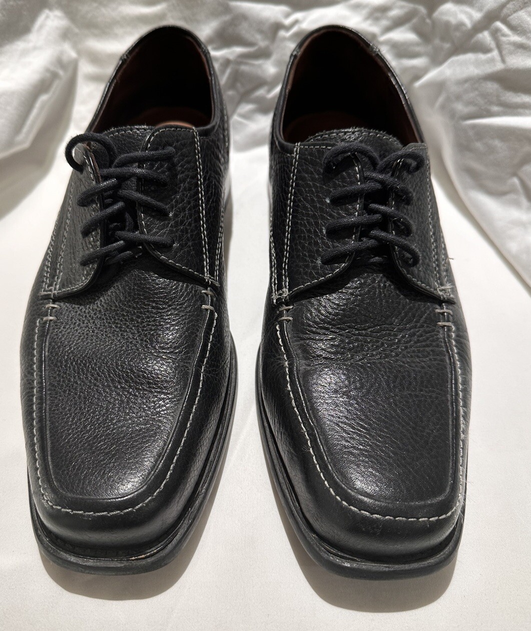 SAOLA Scarpe Johnston & Murphy Harding da uomo 8M in pelle nera derby blucher punta quadrata