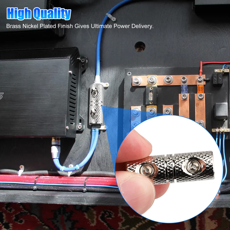 4pcs Wire Coupler Terminal Butt Connector 8 GA Gauge Input and Output Set Screw - Image 2 of 4