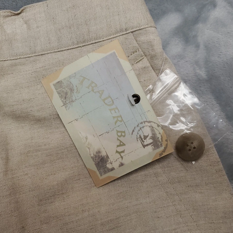 Trader Bay Shorts Mens Medium Beige Linen Blend Lightweight Casual Summer Beach - Image 2 of 4