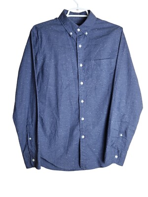 J Crew Mercantile Mens Shirt S Long Sleeve Button Up Dot Blue White Style K1628