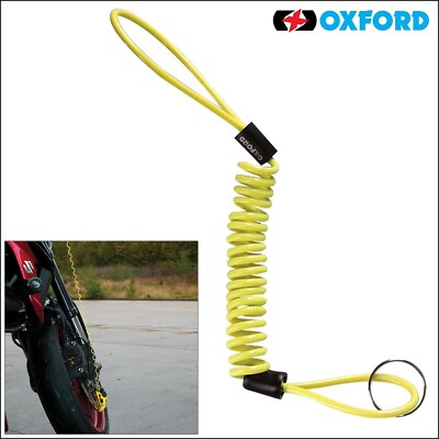 Oxford Minder Kabel Motorrad Scheibenschloss Erinnerungskabel Sicherheit gelb OX699