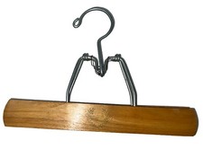 Vintage Wood Walker Product Pants Skirt Clothes Hanger Metal Clamps