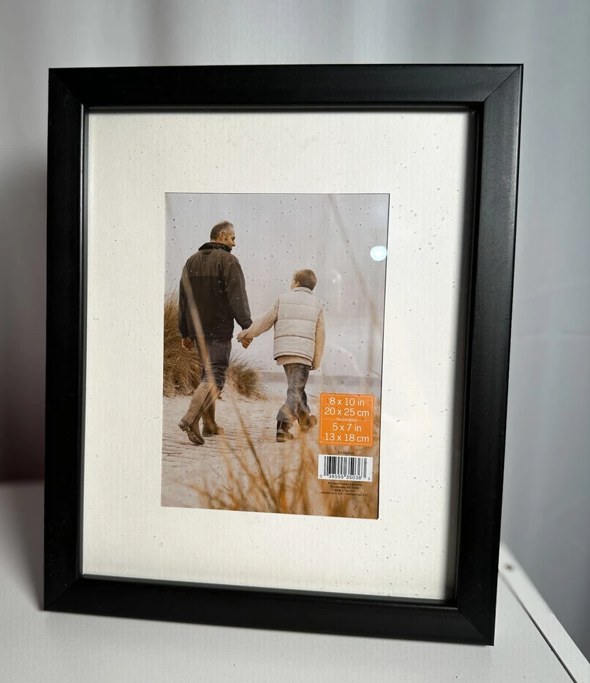 Набор из 3 фоторамок Pinnacle деревянный вид пластик черный и коричневый новые из старых запасов неиспользованные - Изображение 2 из 4