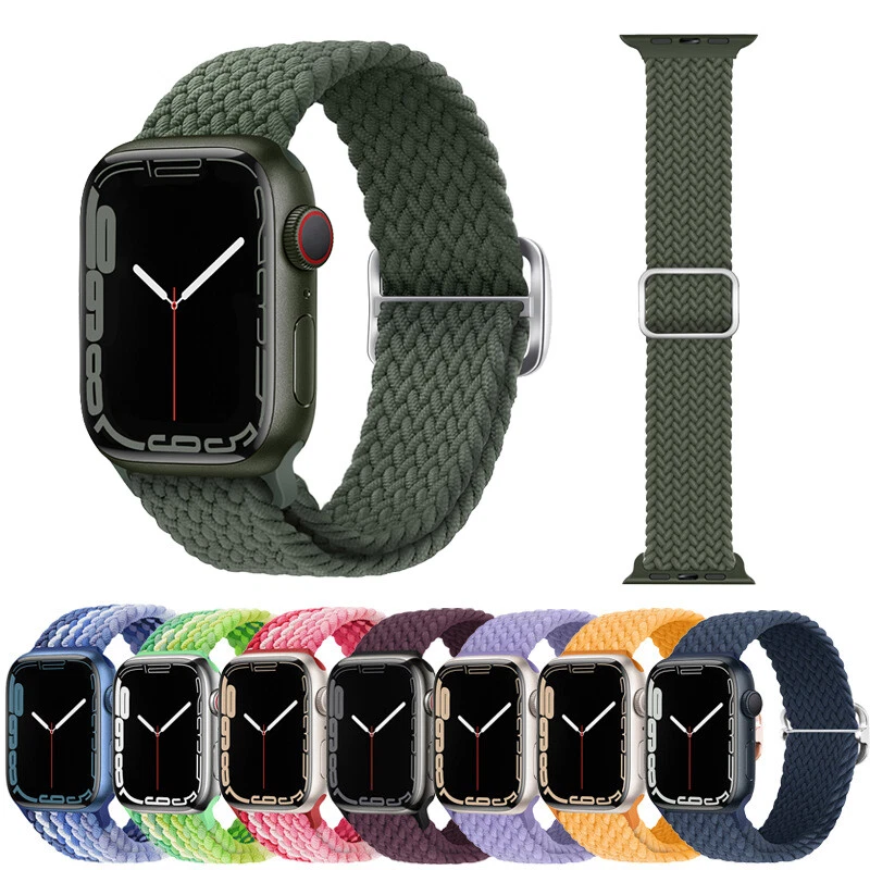 Per Apple Watch Ultra SE 9/8/6/5/4/3/7 Cinturino Nylon Intrecciato Elastico Elastico