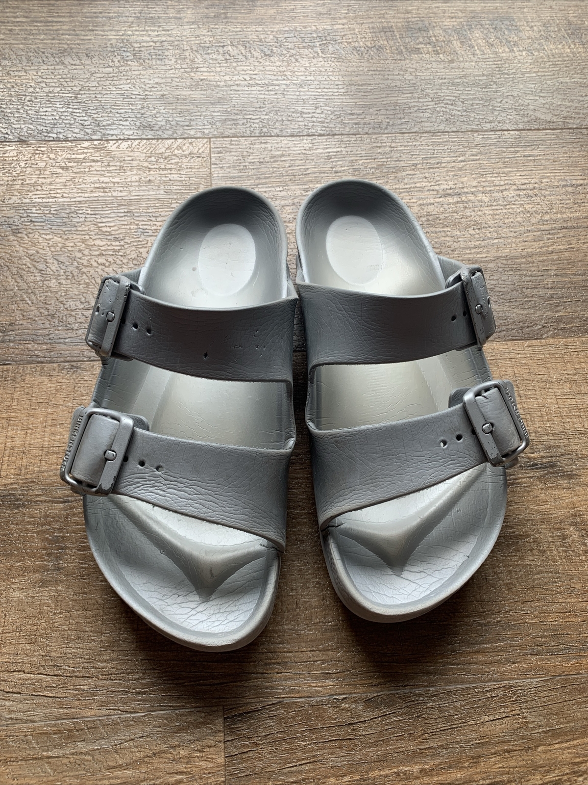 Birkenstock Arizona Essentials EVA Germany Silver Gray Womens Size