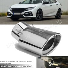 Car Exhaust Pipe Tip Rear Tail Throat Muffler Stainless Steel For Honda Civic