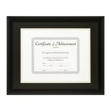Craig Frames Complete Document Frame, 11x14" 1"  Black Picture Frame, Double Mat