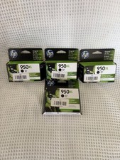 GENUINE HP officejet 950xl BLACK ink cartridges LOT Of 4 new In the box