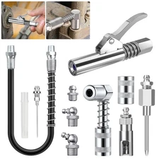 10pcs Grease Gun Accessory Kit for Tight Spaces 90° Adapter, Injector Needle Set