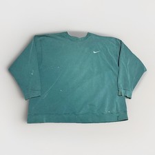 Vintage Nike Sweatshirt Mens XXL Green Crewneck Embroidered Swoosh Made in USA